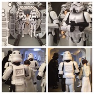 INTERIOR: REBEL BLOCKADE RUNNER -- HALLWAY Princess Leia is led down a low-ceilinged hallway by a squad of armored stormtroopers. Her hands are bound. They stop in a smoky hallway as Darth Vader emerges from a doorway. #starwars #anhwt #starwarstoycrew #jbscrew #blackdeathcrew #starwarstoypix #toyshelf